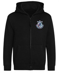 Melvich Primary Black Zipped Hoodie